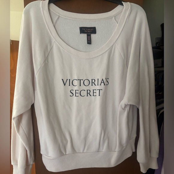 Victoria's Secret White Sweatshirt large - Picture 2 of 5